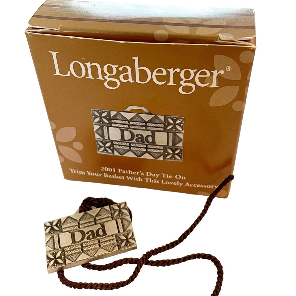 Longaberger 2001‎ Father's Day Basket Tie on Dad NEW Silver Accessory Gift